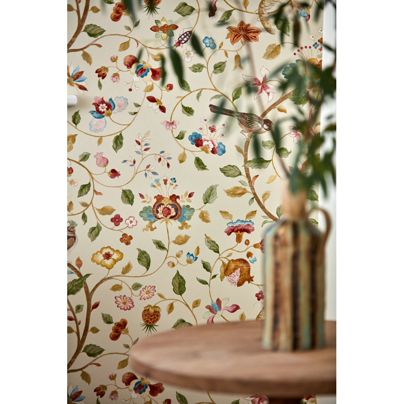 Arils Garden Wallpaper, Teal/Russet
