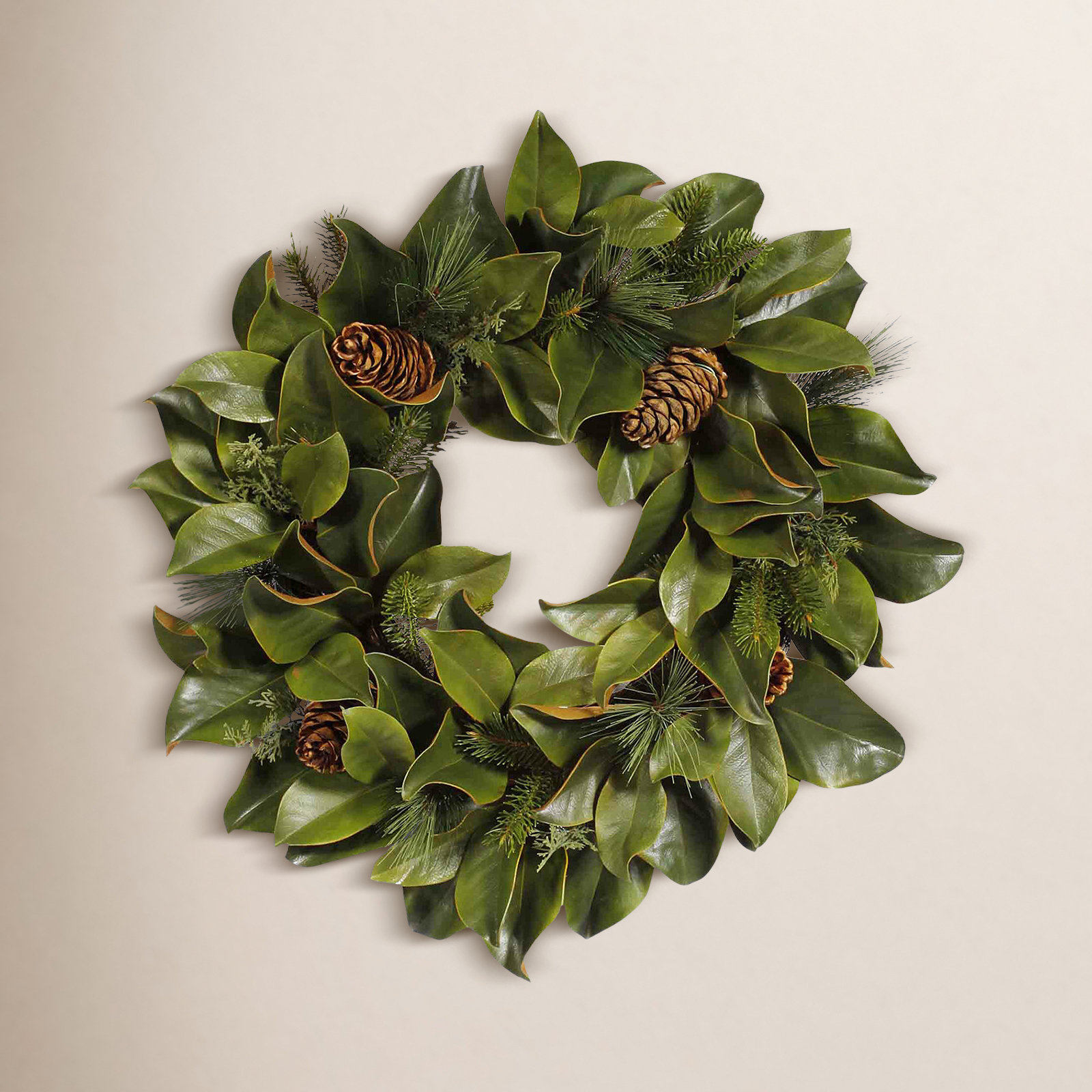 24'' Faux Magnolia Polyester Wreath
