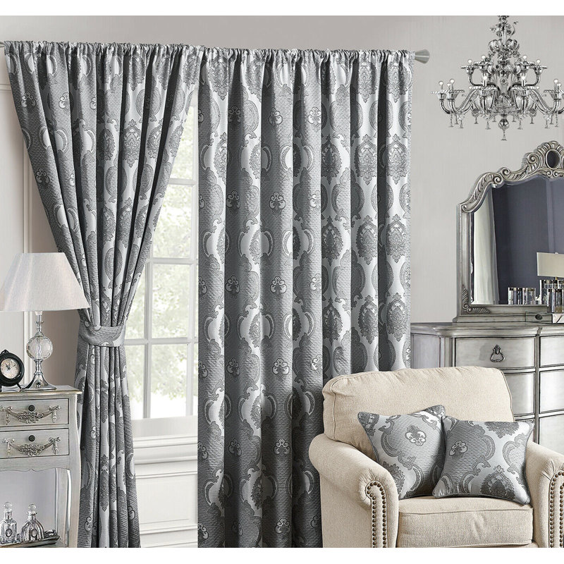 Blairsden Pencil Pleat Semi Sheer Curtains, Grey, Width 168 x Drop 183cm