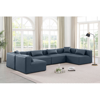 Canapé modulaire en similicuir 6 pièces Houswerth