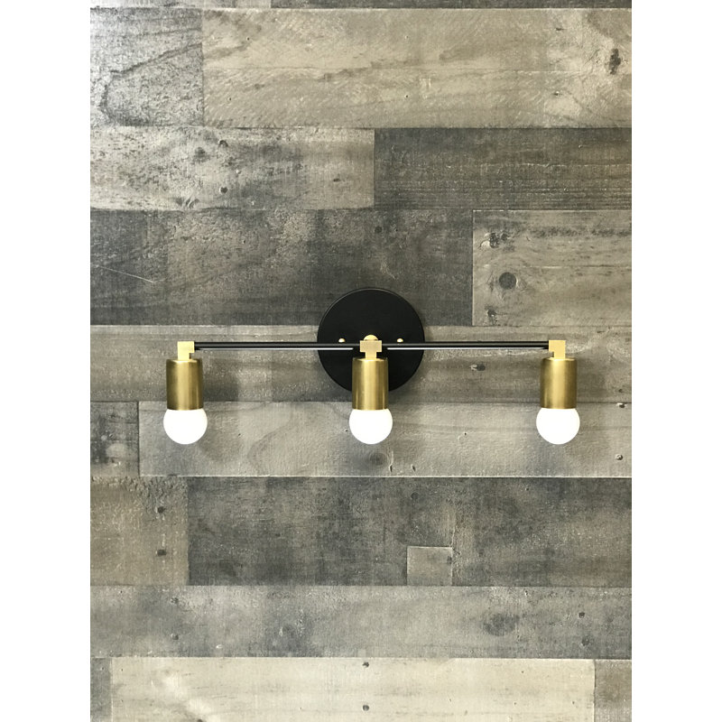 Armed Sconce, 5.25" H x 12.5" W x 4.37" D, Black/Brass