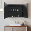 Surface de l'armoire à pharmacie 30X26 pouces à DEL noir, désembueur, antibuée, luminosité variable