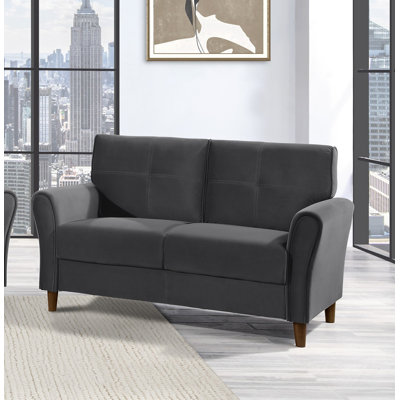 Velours rembourré 1pc Comfort Loveseat