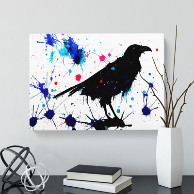 Raven Bird Splash Vol.3 Abstract - Wrapped Canvas