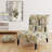 Green Cubic Botanical Dreams - Upholstered Boho Slipper Chair, Patchwork Pattern Accent Chair