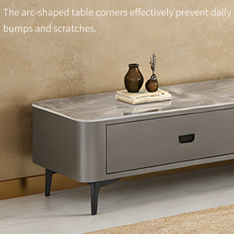 Meuble télé Luxury, Gris, 15.35"H x 62.99"L x 13.77"W