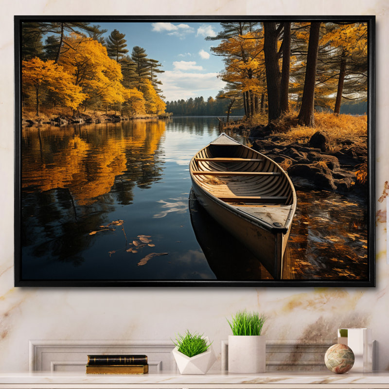 Canada River Rhapsody III sur toile, Cadre flottant noir, H 34 po x l 44 po x P 1,5 po