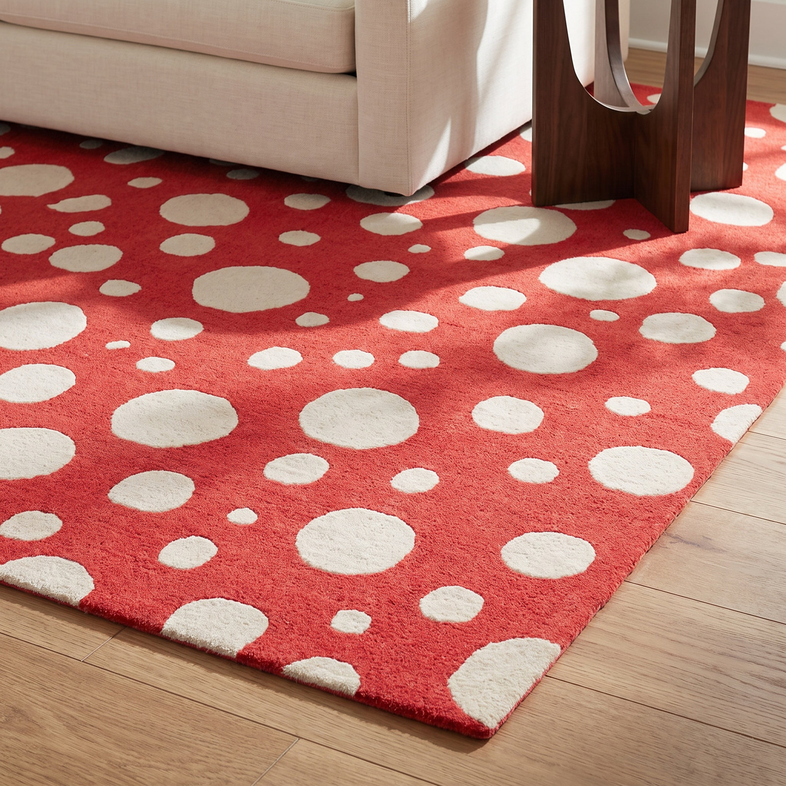 Camey Red Ivory Hand-Woven Rug, Rectangle 8' x 10'