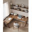Bureau en L entiÃ¨rement en bois massif avec bordure-246011724