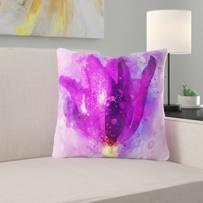 Floral Outdoor Reversible Throw Pillow, Outdoor, Synthetic