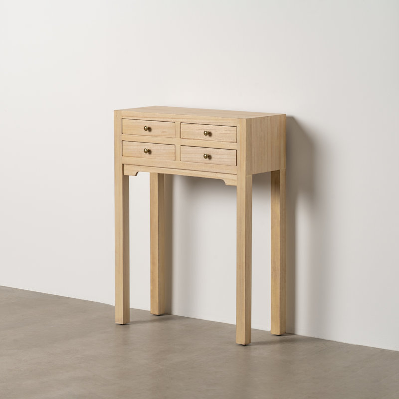 Oriental Console Table, Natural Wood, 85 H x 63 W x 26 D cm