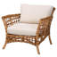 Fauteuil moderne en rotin brun naturel bohémien Bali & Pari Birty
