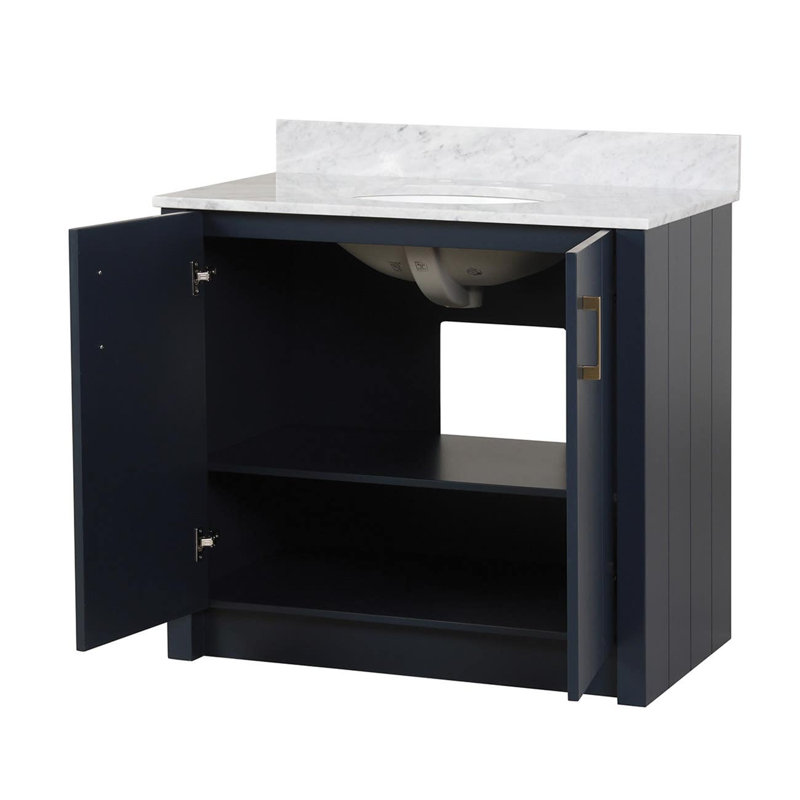Ensemble de meuble-lavabo simple l 36 po, Marine, Or