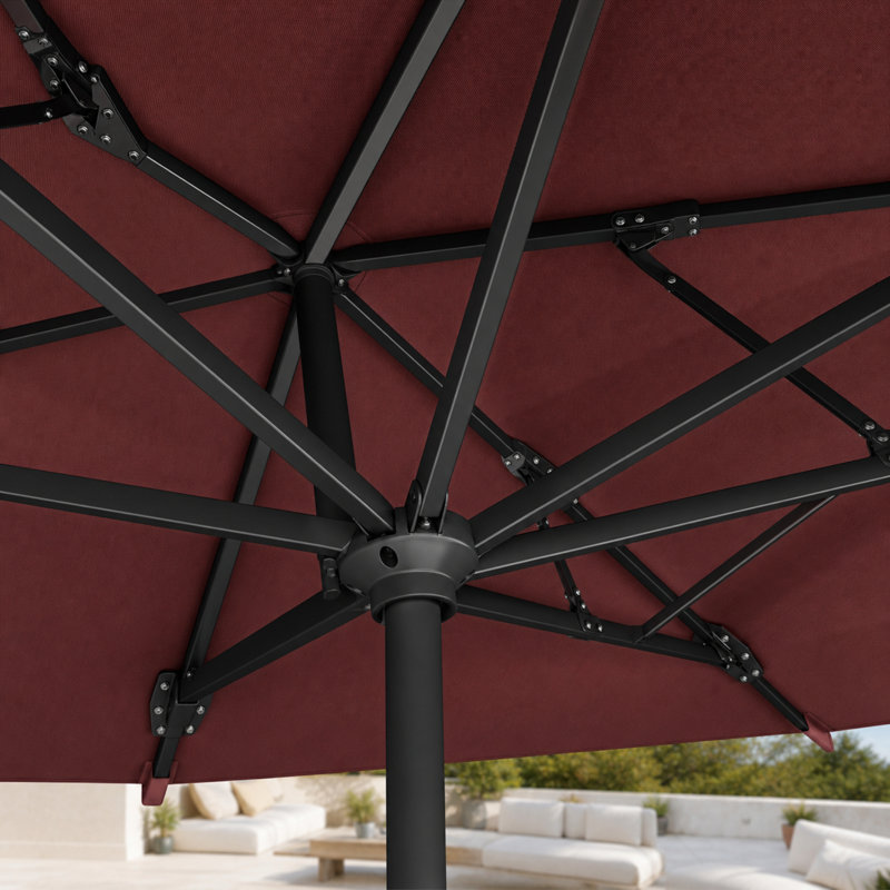 Très grand parasol de patio 15 ', Red