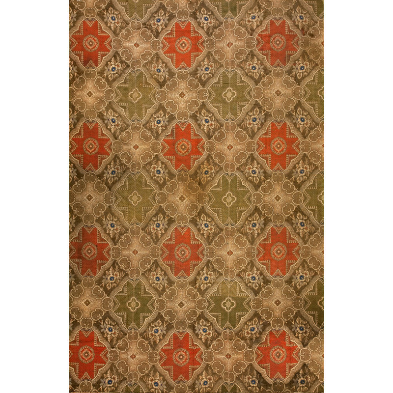Antique Ingrain American Geometric Knotted Rug