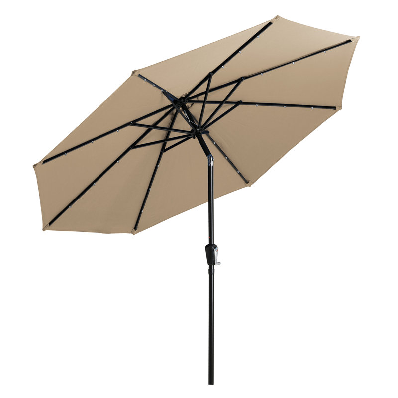 Parasol 9 pi avec lumières DEL, Crème