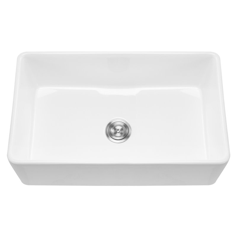 Farmhouse Sink Undermount Kitchen Single Bowl Basin Fireclay White