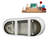 71" Streamline Freestanding Tub and Tray With Internal Drain-101697660