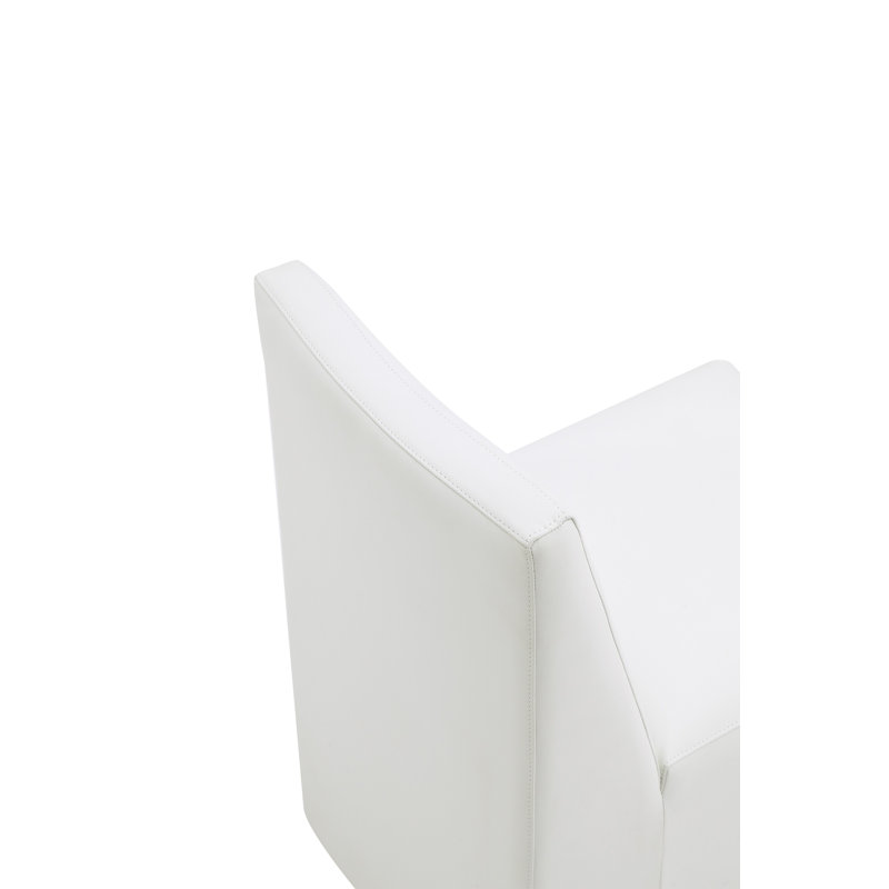 Dirk 19.69'' H Faux Leather Upholstered Parsons Chair, 1, Cream