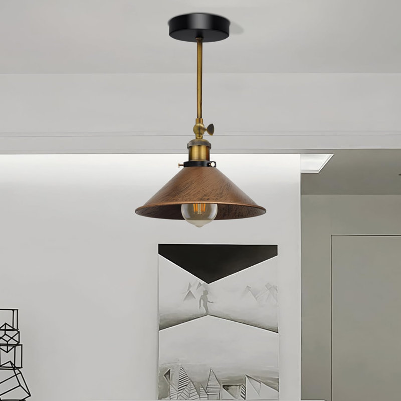 Plafonnier semi-encastré moderne avec abat-jour conique Modern, Cuivre brossé