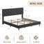 Base de lit plateforme avec tête de lit tapissier réglable, base de lit moderne avec support en lattes de bois et pieds triangulaires, assemblage facile-1402044669-1402044671