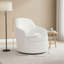 Fauteuil baquet de rangement pivotant à 360 ° blanc, style rembourré pour le salon - élégant et pratique