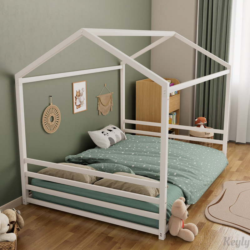 Structure de lit en métal Montessori, Lit simple, Blanc