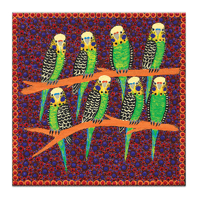 Budgies by Kathleen Buzzacott - Print on Canvas