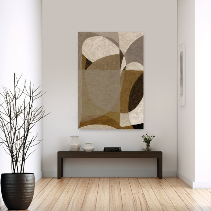 «Earthy Abstract Shapes Abstract Contemporary Elegant», reproduction d'art murale, H 60 po x l 40 po