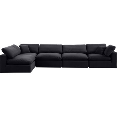 Ivalin Velvet L-Shaped Sectional Reversible