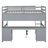 Gray Size Loft Bed With Desk, Ample Storage And Charging Solution Full Size Cabinets, Charging, Hue-1890160330