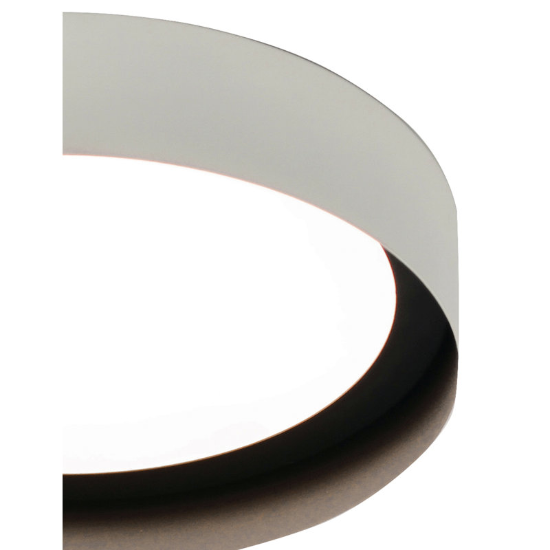 Petitt Acrylic Flush Mount, White/Black, White/Black, 16"