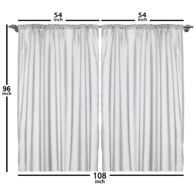 Ambesonne Curtains 2 Panel Set, Round Leaf Branch, Mustard and Peacock Green -  p_429343_108x96