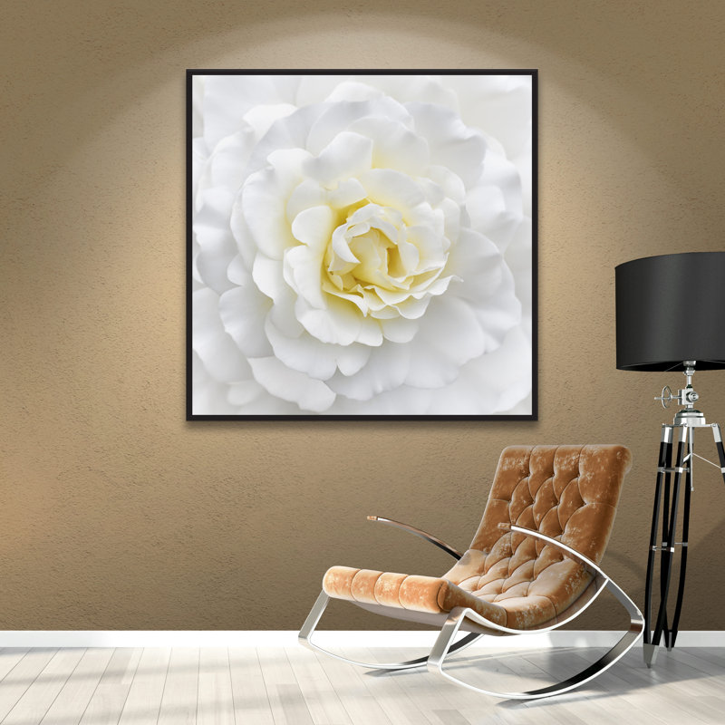 " White Rose ", 10" H x 10" W x 2" D, Floater Frame
