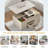 Modern Lift-up Folding Coffee Table With 4 Stools, 2 Drawers And Hidden Storage Space 