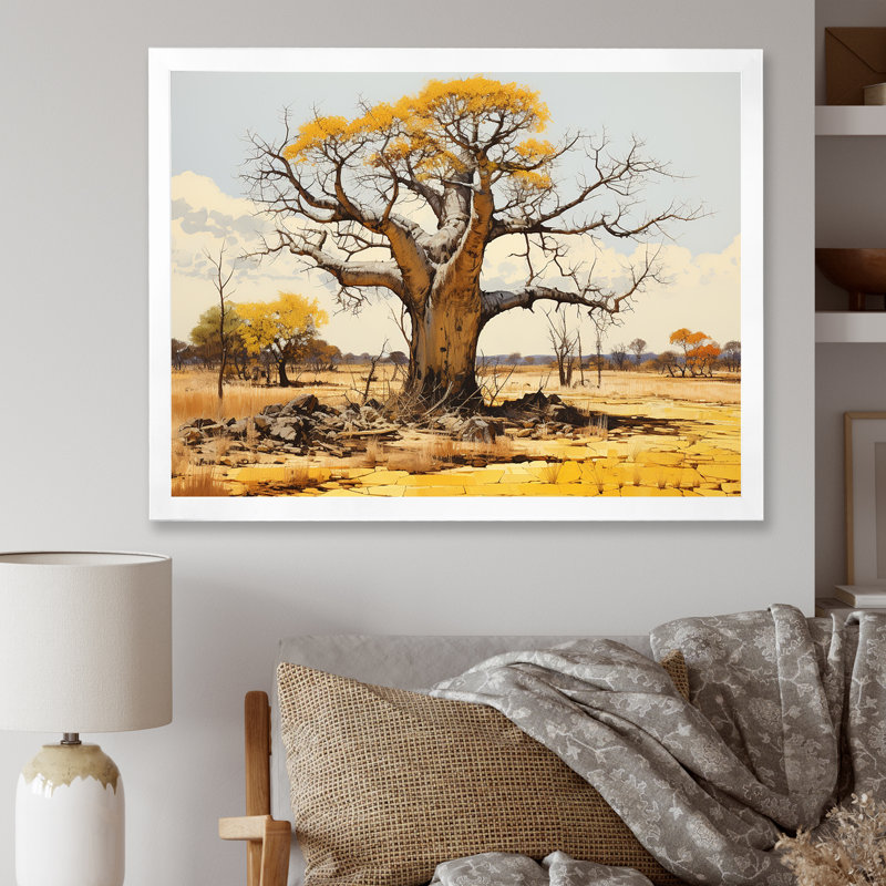Desert Baobabs Resistance sur toile, H 30 po x l 40 po x P 1,5 po, Cadre photo blanc