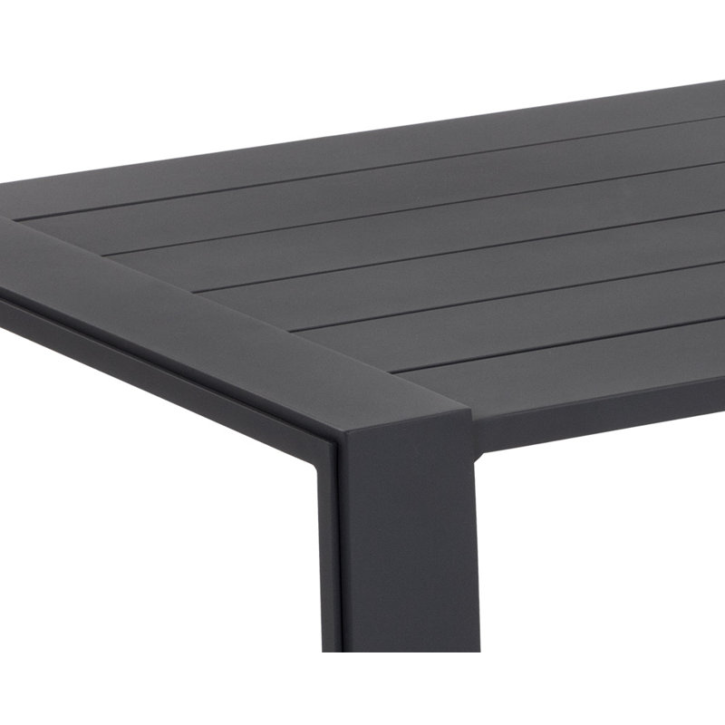 Hellevi Charcoal Aluminum Rectangular Outdoor Coffee Table