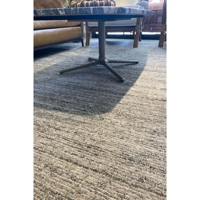 Azman Hand Tufted Rectangle Outdoor & Indoor Area Rug in Silver Grey
