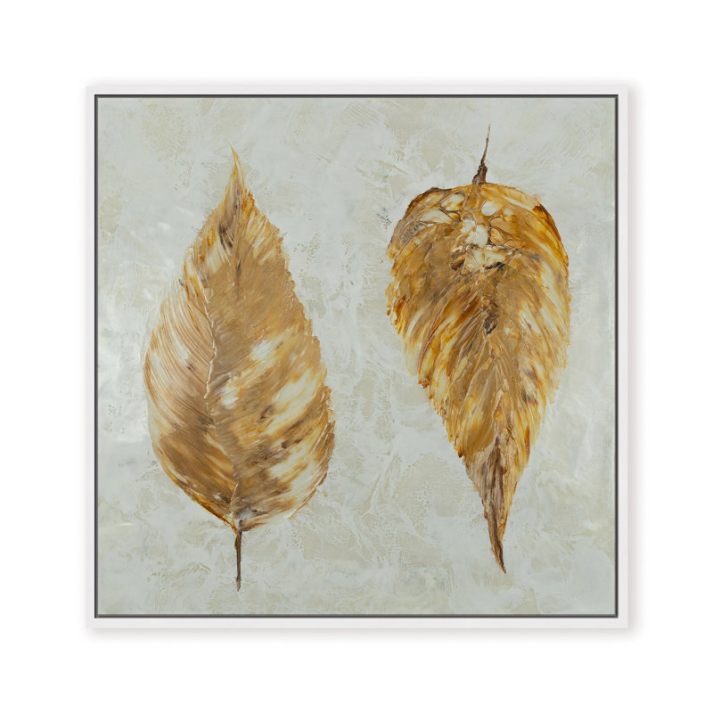 Nature Inspired "Autumn’s Gold" Canvas Wall Art By , 30" H x 30" W x 2.375" D, Framed Canvas, White