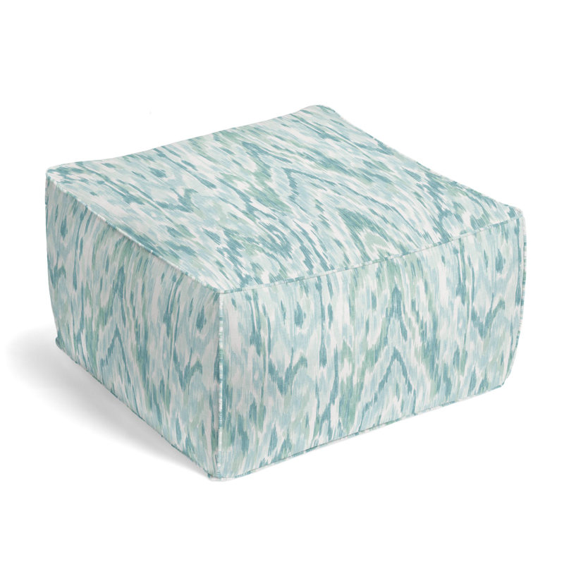Upholstered Pouf, Surf 100% Linen