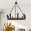 9-Lights Waggon Wheel Chandelier