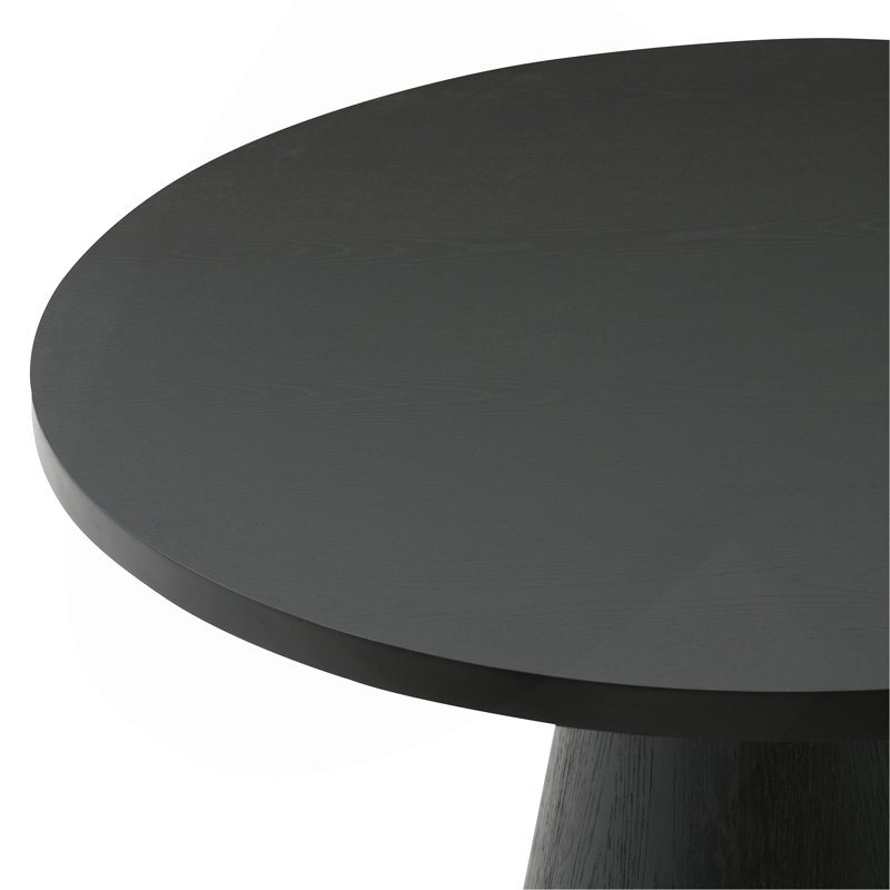 Table de salle à manger ronde, minimaliste et élégante pour le salon et la salle à manger, Black, Wood