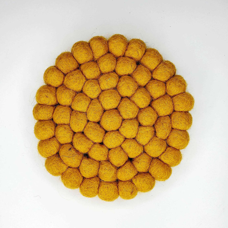 Round 4 Piece Coaster Set, Mustard Medley