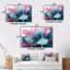 Pink Turquoise Leaf Of Splendor Plants & Flowers Wall Decor on Metal