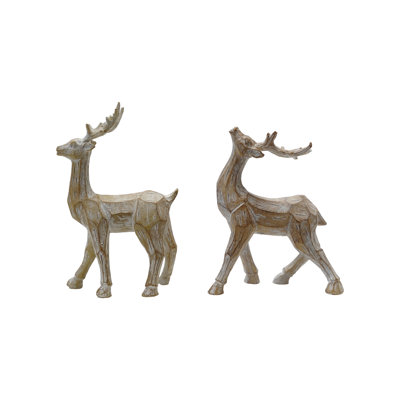Cerf sur pied en résine 2 pièces
