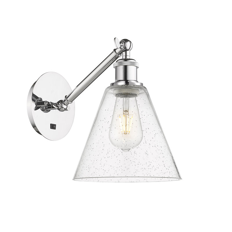 Shauna Armed Sconce, No Bulb Included, Polished Chrome