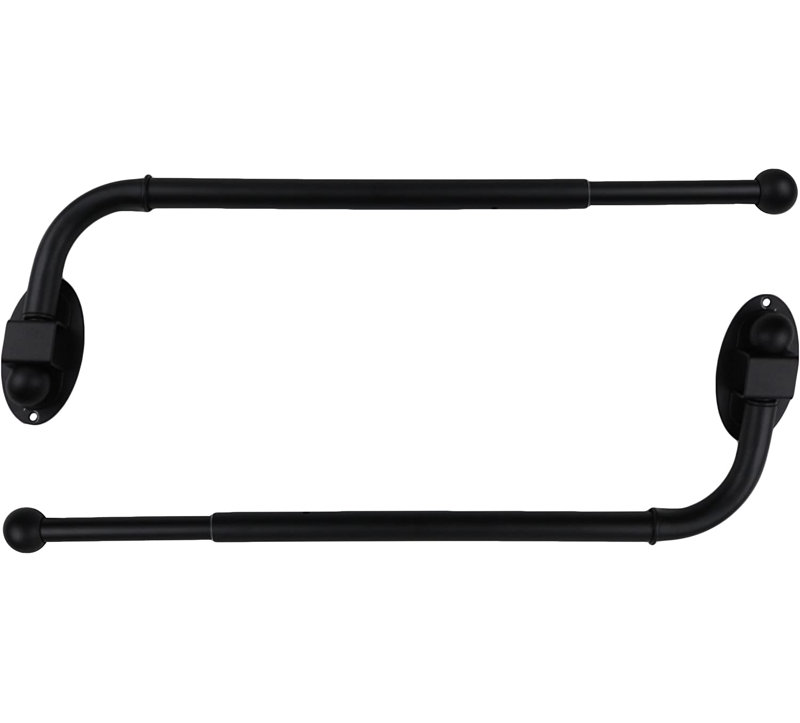 Tringle à rideaux simple réglable Ronna, Noir, H 0,5 po x l 24 po x p 0,5 po