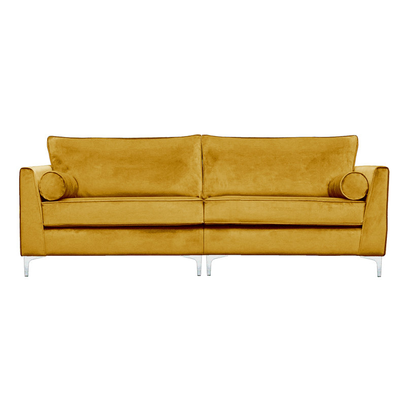 Giancarlo 4 Seater Velvet Sofa, Mustard