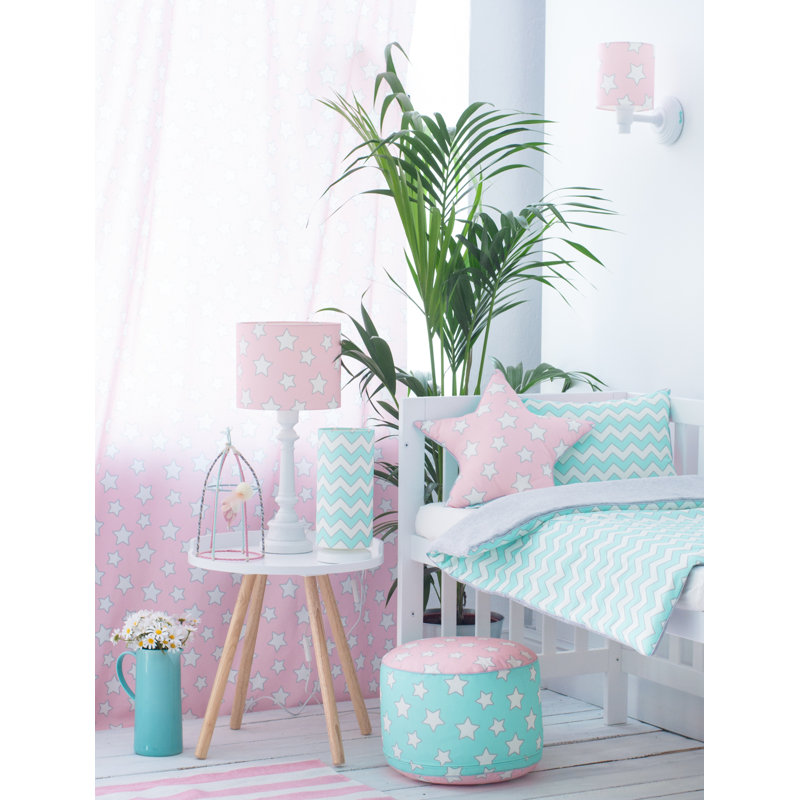 Zoomie Kids Adrastus Cotton Duvet Cover Set with Pillowcases, Pink/Mint