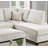 Ivory Color 3Pc Sectional Set Corduroy Upholstered LAF Sofa RAF Chaise Ottoman L-Sectional Living Room Furniture-2018930347